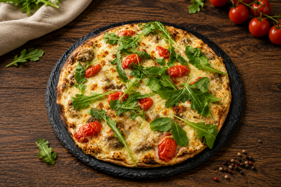 Vegetarischer Flammkuchen