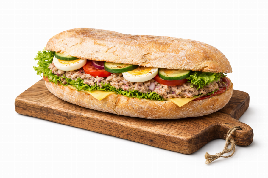 Ciabatta mit saftigem Thunfisch und Ei