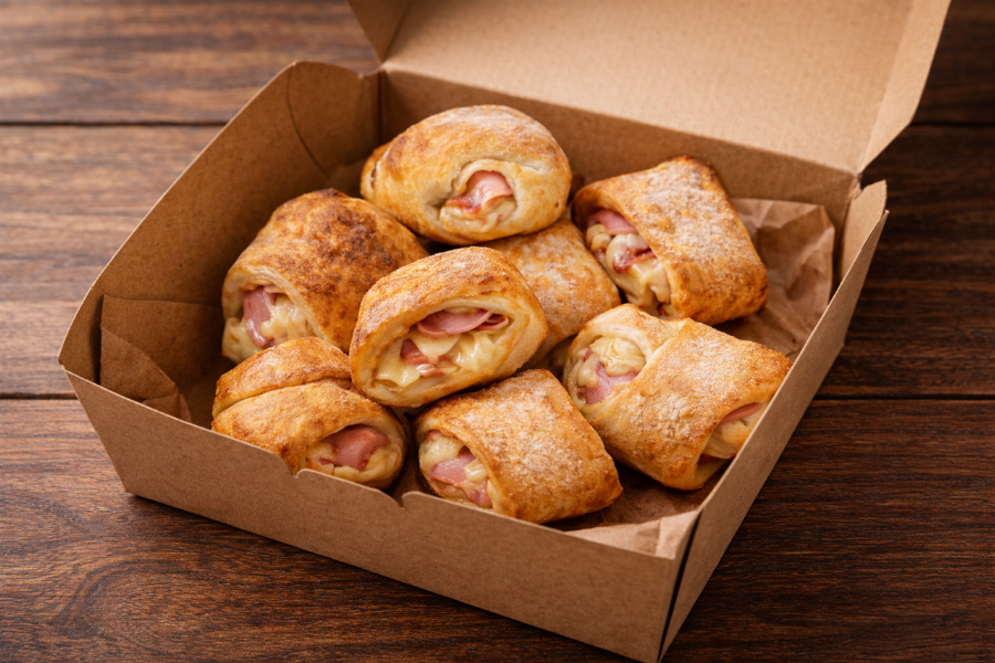 8 Pizzabrötchen mit Hinterschinken und Käse